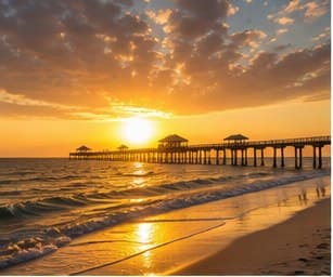 Naples beach sunset over the Gulf of Mexico